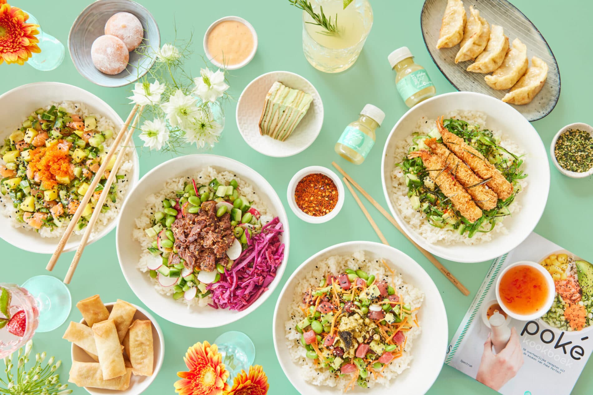 Poké Perfect cover - fresh poke bowls spread